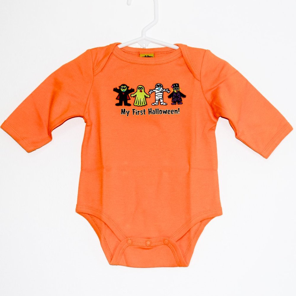 NEW My First Halloween Creeper Onesie Bodysuit Glows In The Dark - 0-3 Months